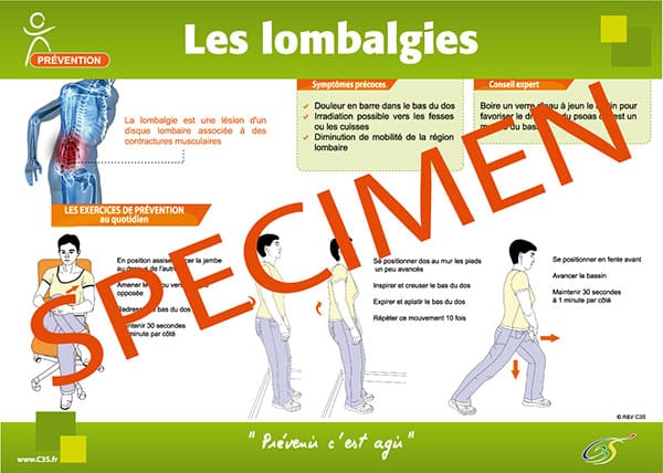 affiche prévention lombalgie